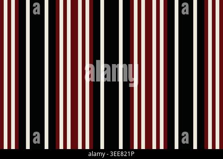 Tape fabric pattern vector, elegance background vertical texture. Doodle stripe textile seamless lines in white and red colors palette. Stock Vector