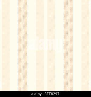 Fomfort vector pattern stripe, textured texture seamless vertical. Brint lines textile fabric background in ivory and blanched almond colors palette. Stock Vector