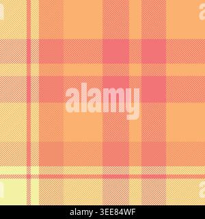 Luxury textile background tartan, iconic texture plaid vector. India seamless check pattern fabric in orange and red colors palette. Stock Vector
