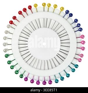 Circular Pin Holder With Assorted Pins Stock Photo