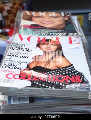 Vogue, Ladies Magaine, Vintage Magazine Collection, Classic Car Boot Sale, King's Cross, London, England, United Kingdom Stock Photo