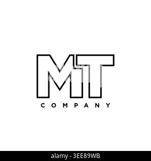 Trendy letter M and T, MT logo design template. Minimal monogram initial based logotype for company identity. Stock Vector