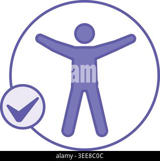 Colored Accessibility Icon. Vector Illustration. Universal Accessibility, Removing Barriers. Disability Concept Stock Vector