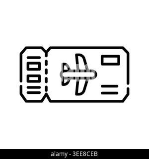 avia ticket color line icon. Vector isolated element. Editable stroke. Stock Vector