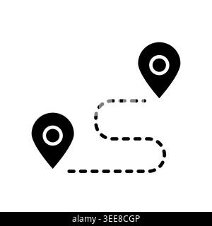 route line color line icon. Vector isolated element. Editable stroke. Stock Vector