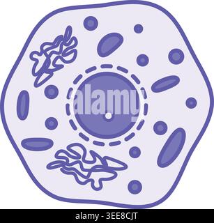 Colored Cell Icon. Vector Illustration. Elementary Unit Of The Structure Of Living Organisms. Biology, Medicine. Concept Anatomy Stock Vector