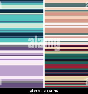 Abstract vector set of striped backgrounds designed to deliver cohesive visuals, scalable quality, and flexible application across media. Stock Vector