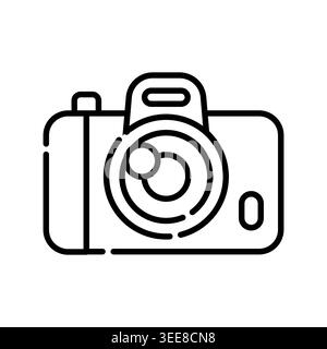 camera color line icon. Vector isolated element. Editable stroke. Stock Vector
