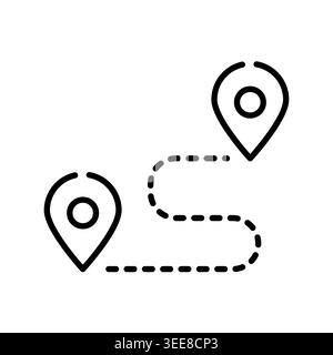 route line color line icon. Vector isolated element. Editable stroke. Stock Vector