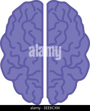 Colored Brain Icon. Vector Illustration. Human Central Nervous System, Human Thinking Organ. Psychology, Medicine. Concept Anatomy Stock Vector