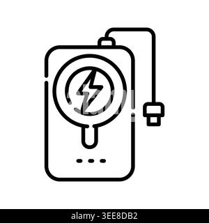 power bank color line icon. Vector isolated element. Editable stroke. Stock Vector