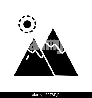 mountain peaks color line icon. Vector isolated element. Editable stroke. Stock Vector
