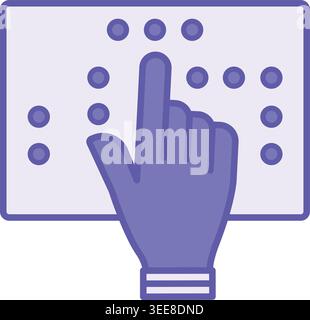 Colored Braille Icon. Vector Illustration. Raised Dot Tactile Font for Writing and Reading of Blind People. Disability Concept Stock Vector