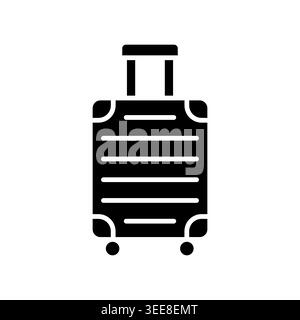 rolling suitcase color line icon. Vector isolated element. Editable stroke. Stock Vector