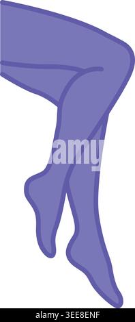 Colored Leg Icons. Vector Illustration. Human Lower Limbs, Toes, Foot. Human Body Part. Concept Anatomy Stock Vector