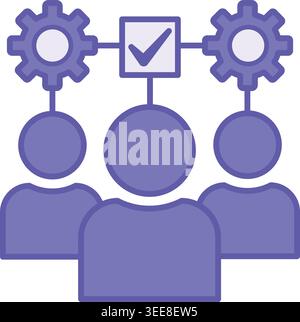 Colored Adaptation Icon. Vector Illustration. Human Adaptation Process To a Changed Environment. People And Gears. Concept Psychology Stock Vector