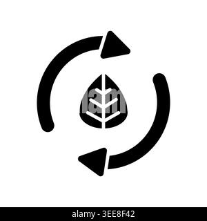 zero waste black line icon. Vector isolated element. Editable stroke. Stock Vector