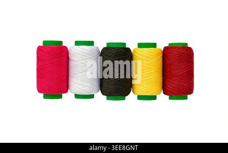 Thread spools , isolated on white background. Sewing thread. Stock Photo