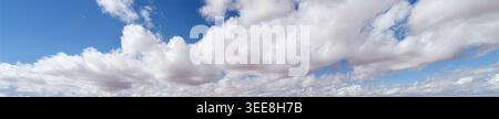 Mixed clouds and blue-sky panorama. Stock Photo