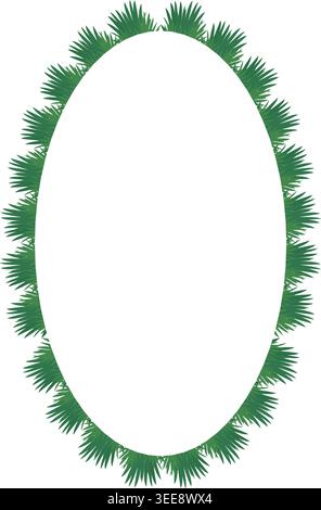 Green Grass empty frame. Trendy botany graphic template. Grass empty frame box. Hand drawn illustration Stock Vector