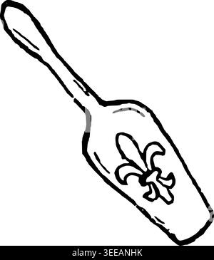 Hand Drawn Cake Server Vector Line Art Stock Vector