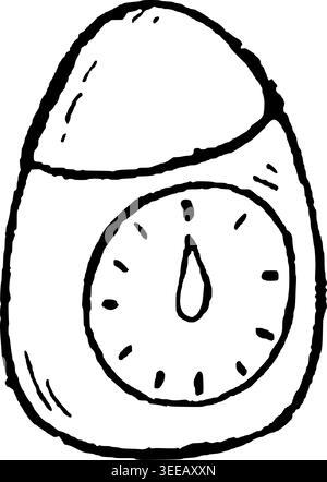 Hand Drawn Kitchen Timer Vector Line Art Stock Vector