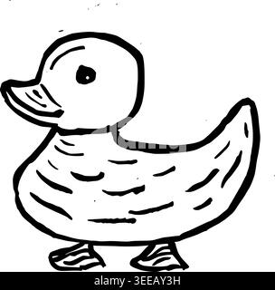 Hand Drawn Rubber Ducky Vector Drawing Stock Vector