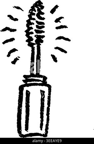Hand Drawn Mascara Wand Vector Illustration Stock Vector