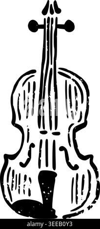 Hand Drawn Violin Vector Drawing Stock Vector