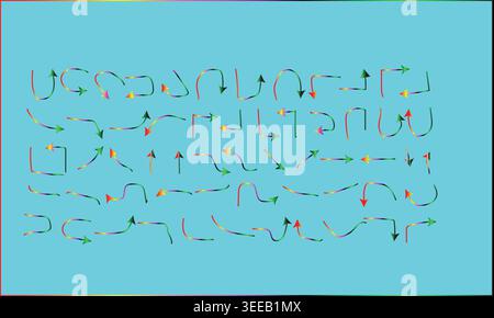 Colorful Arrows and Flow Lines on Light Blue Background – Abstract Vector Art Stock Vector