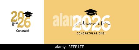 Greating Class of 2026 graduation quotes sublimation Stock Vector