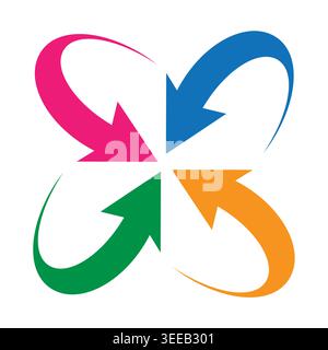 Logo design Four arrows are branding Stock Vector