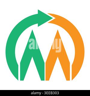 Making Your Mark Marvellous letter w logo design Stock Vector