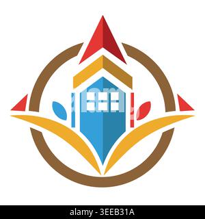 dynamic real estate logo design brand Stock Vector