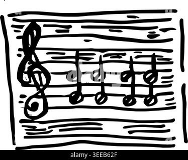 Hand Drawn Sheet Music Vector Illustration Stock Vector