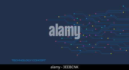 Circuit board texture with communication technology concept. Creative vector illustration Stock Vector
