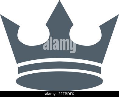 Simple illustration of a dark gray crown with tall pointed spikes and an oval base band. Stock Vector