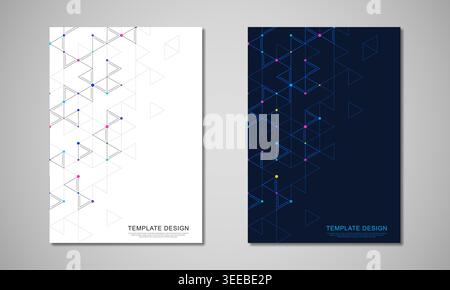 Abstract covers and brochures with geometric backgrounds of polygon shape patterns Stock Vector