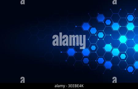 Abstract technology background and design element with hexagons pattern and geometric shapes Stock Vector