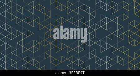 Abstract seamless pattern with a geometric background of polygonal golden lines. Stylish vector texture Stock Vector