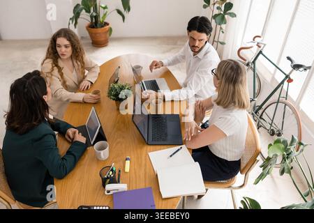 Business team collaborating during an office meeting Stock Photo