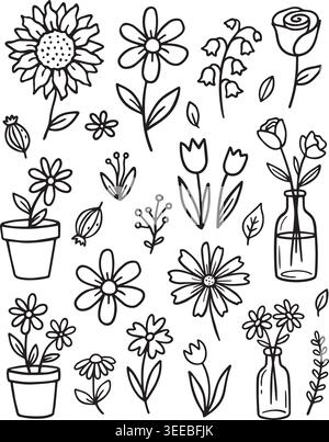 Doodle Bathroom icons set. Hand drawn scribble washing icons. Graphic design elements isolated on white background. Vector illustration Stock Vector