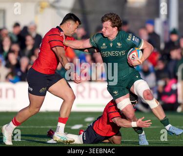 Cian Prendergast of Connacht in action with the ball during the United ...