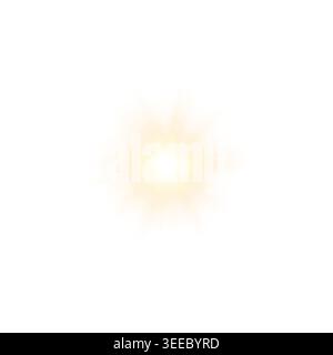 Yellow Glowing Light Explosion with Magical Sparkle Dust Transparent Bright Star Flash Vector Stock Vector