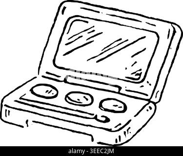 Hand Drawn Eyeshadow Compact Vector Illustration Stock Vector