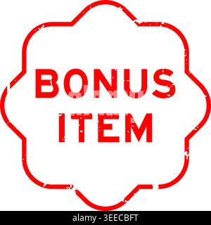 Grunge red bonus item word square seal stamp on white background Stock Vector