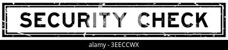 Grunge black security check word square rubber seal stamp on white background Stock Vector