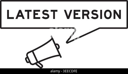 Megaphone icon with speech bubble in word latest version on white background Stock Vector