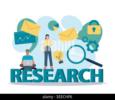 Research concept scene. Vector illustration Stock Vector