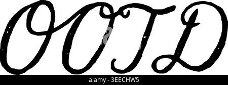 Hand Drawn OOTD Lettering Vector Line Art Stock Vector